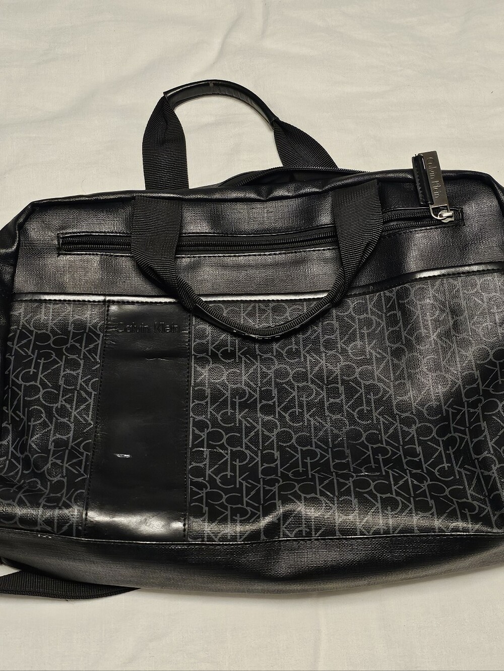 Calvin Klein Black Monogram Briefcase Tote